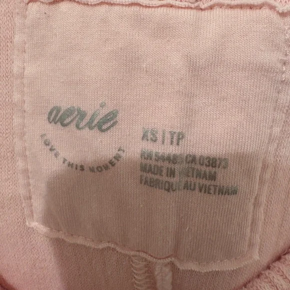 Baby Pink Aerie V Neck Sweatshirt - Picture 4 of 6